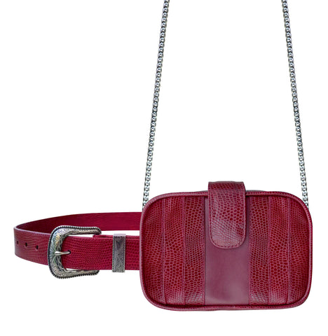 Cangurera de piel, que puedes utilizar como crossbody y cinturón.
